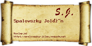 Spalovszky Jolán névjegykártya